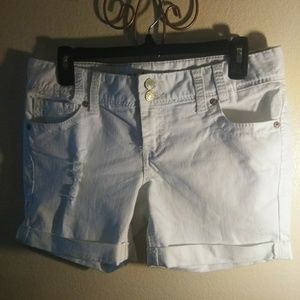 White Jean Shorts